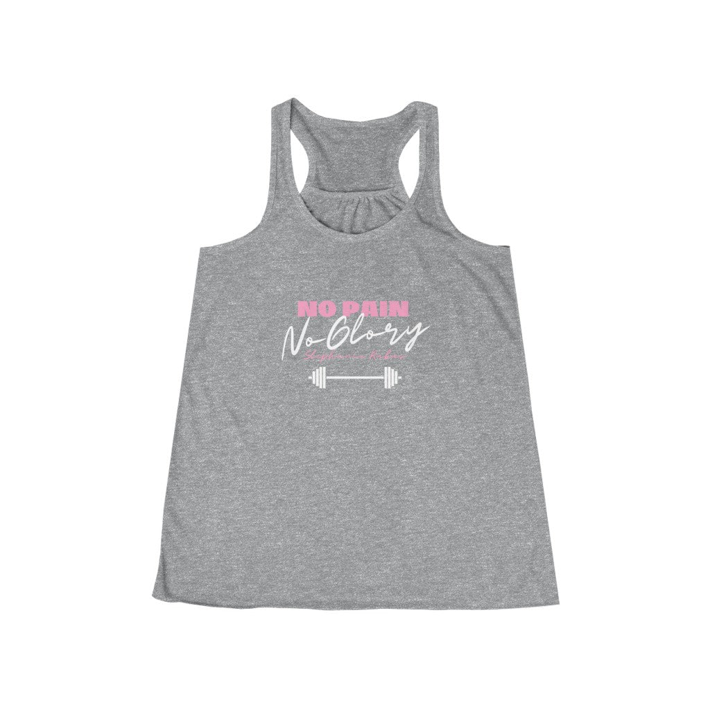Women's Flowy Racerback "No Pain, No Glory" Workout Tank