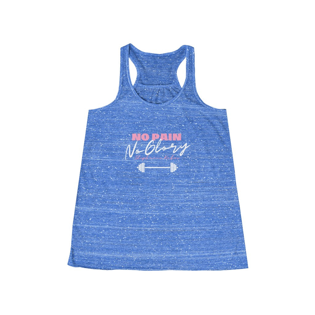 Women's Flowy Racerback "No Pain, No Glory" Workout Tank