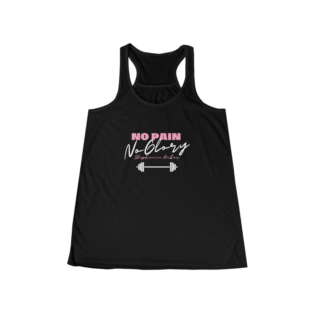 Women's Flowy Racerback "No Pain, No Glory" Workout Tank