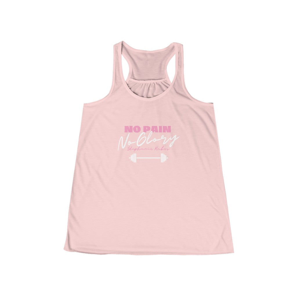 Women's Flowy Racerback "No Pain, No Glory" Workout Tank