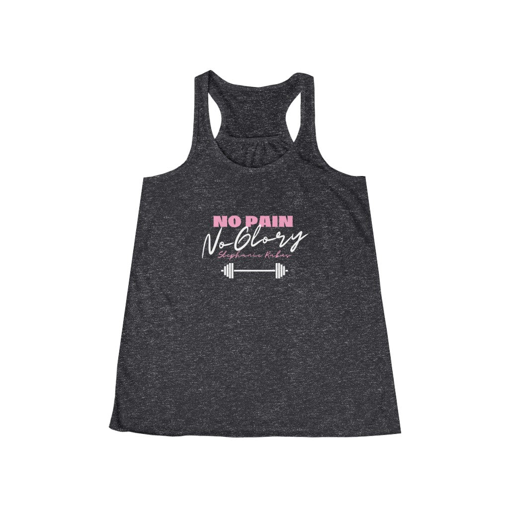 Women's Flowy Racerback "No Pain, No Glory" Workout Tank
