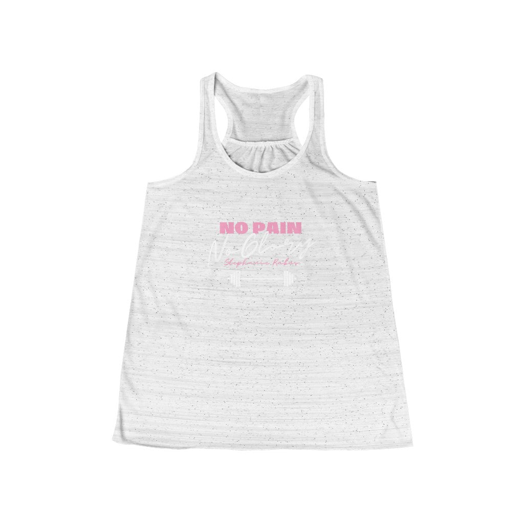 Women's Flowy Racerback "No Pain, No Glory" Workout Tank